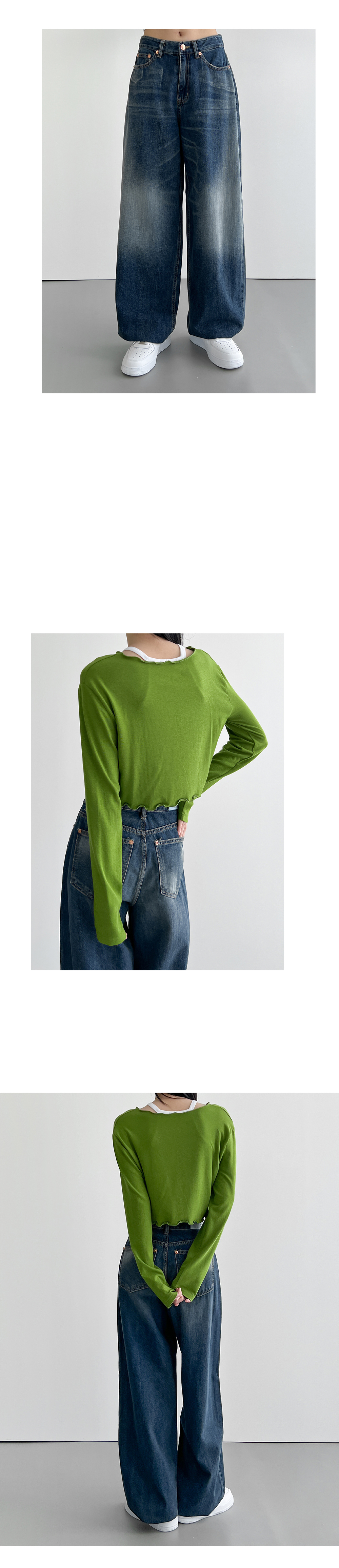 suspenders skirt/pants olive color image-S1L8