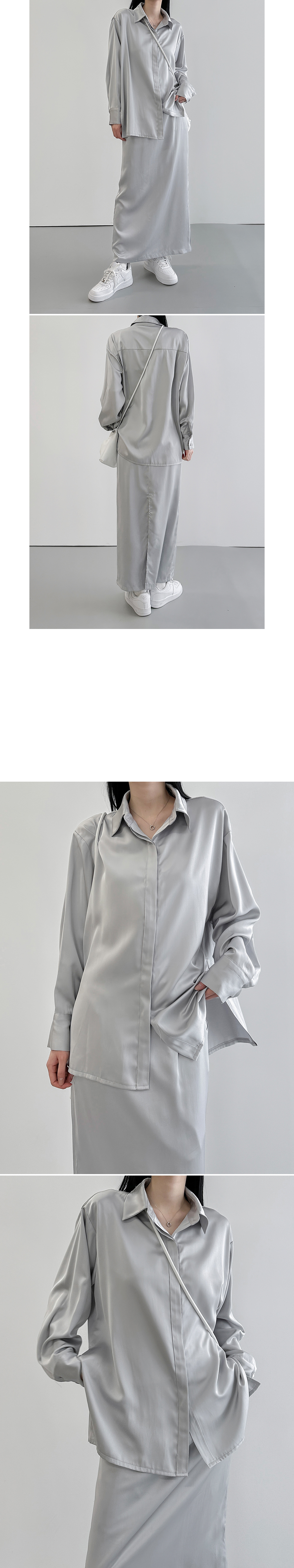 long dress grey color image-S1L8